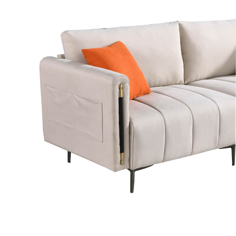 76.3" Modern White Loveseat Sofa