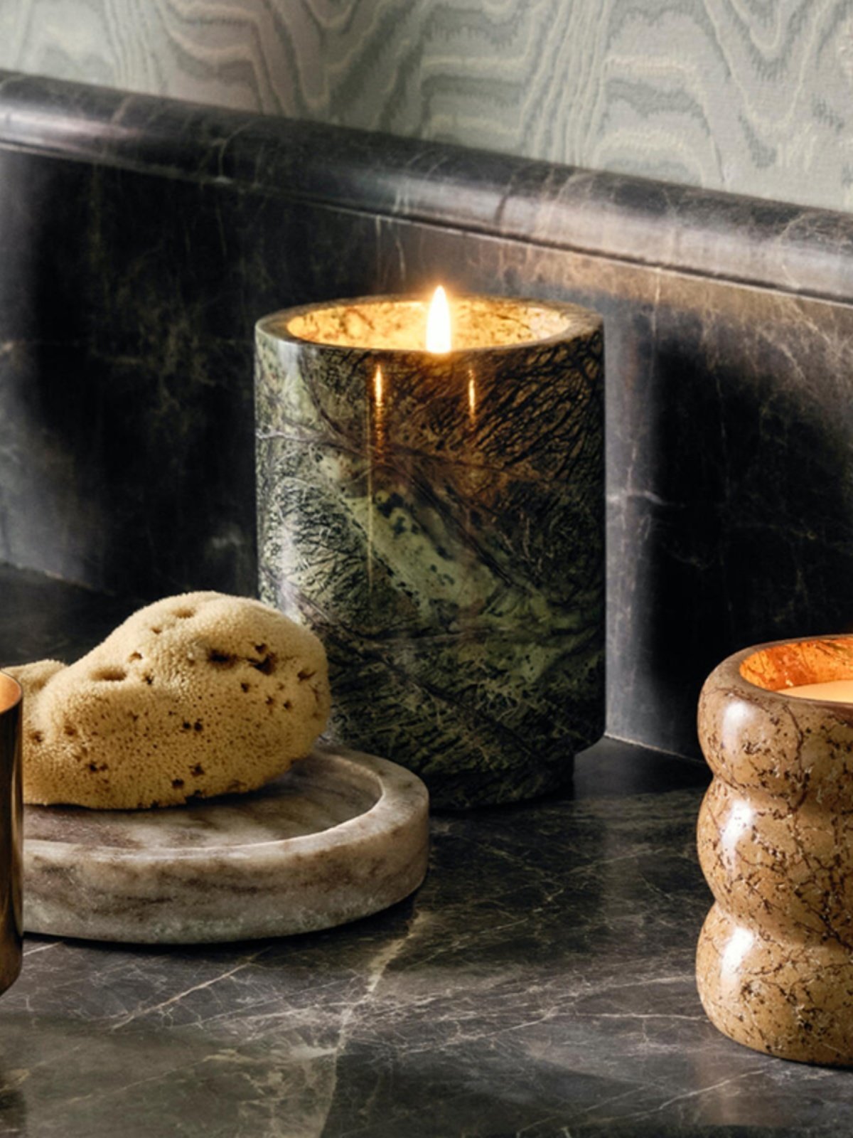 Verdant Stone Candle Holder