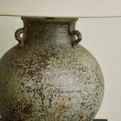 Verdigris Handle Table Lamp