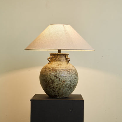 Verdigris Handle Table Lamp