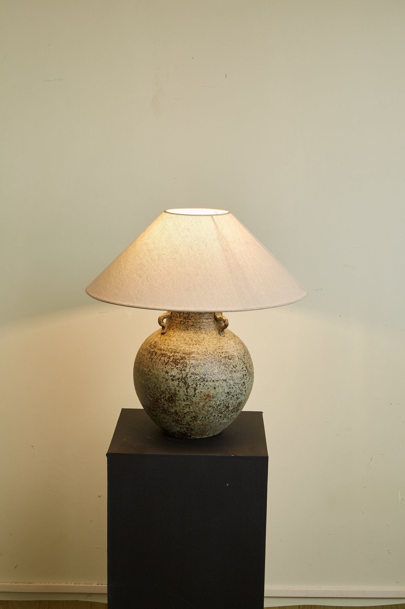 Verdigris Handle Table Lamp