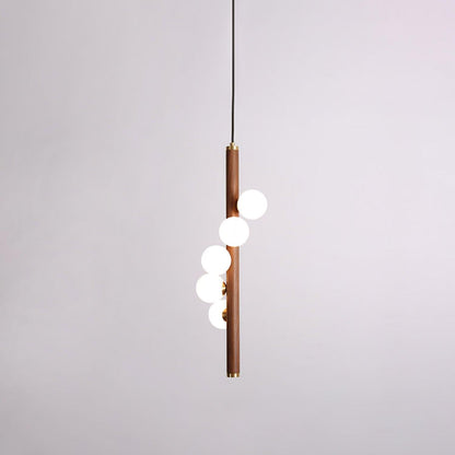 Vertical Orb Timber Droplight Pendant Lamp