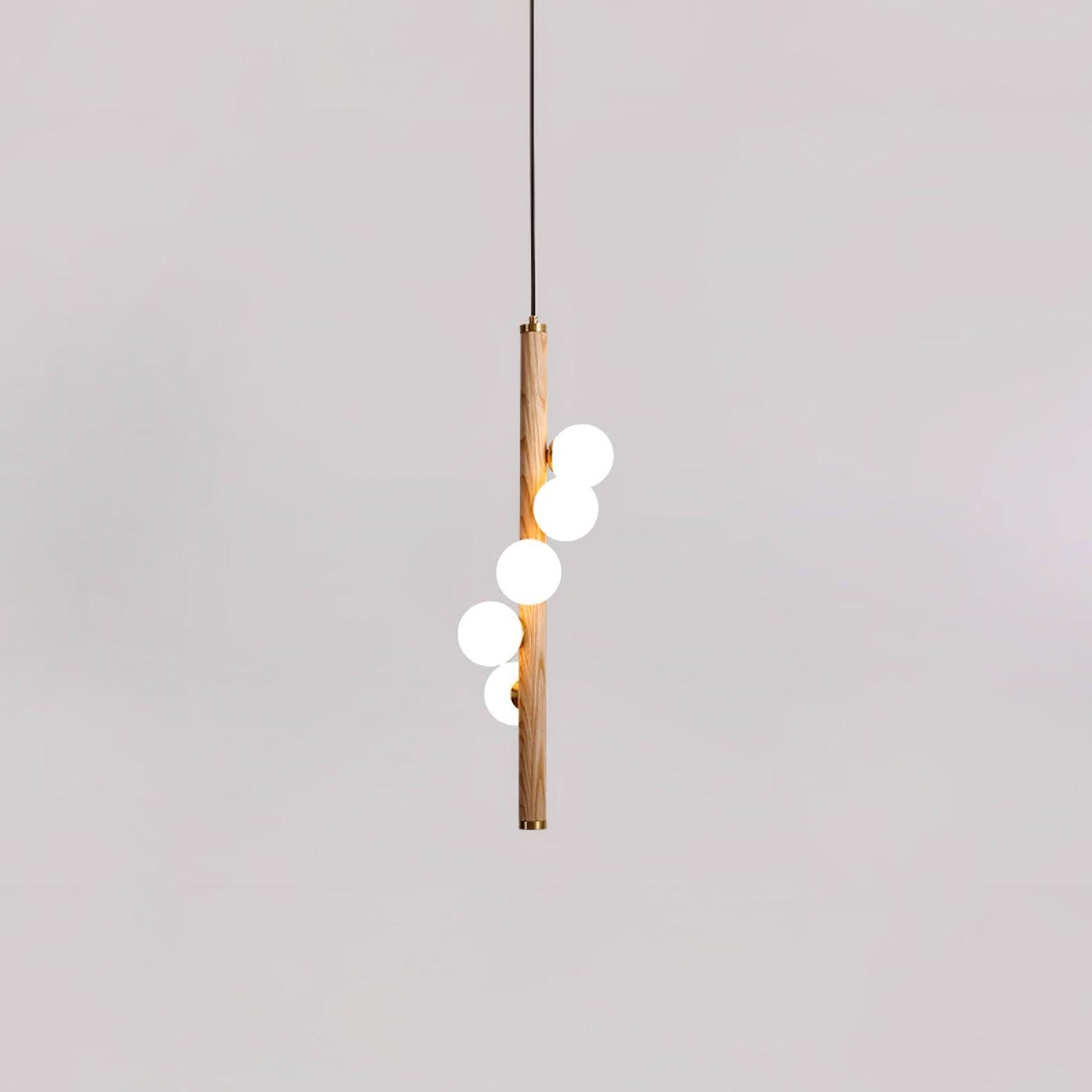 Vertical Orb Timber Droplight Pendant Lamp