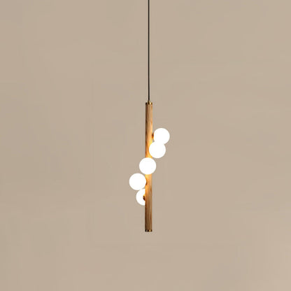 Vertical Orb Timber Droplight Pendant Lamp