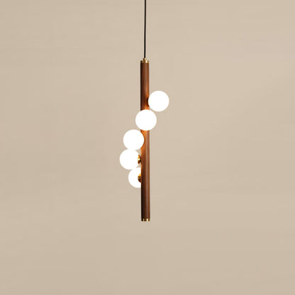 Vertical Orb Timber Droplight Pendant Lamp