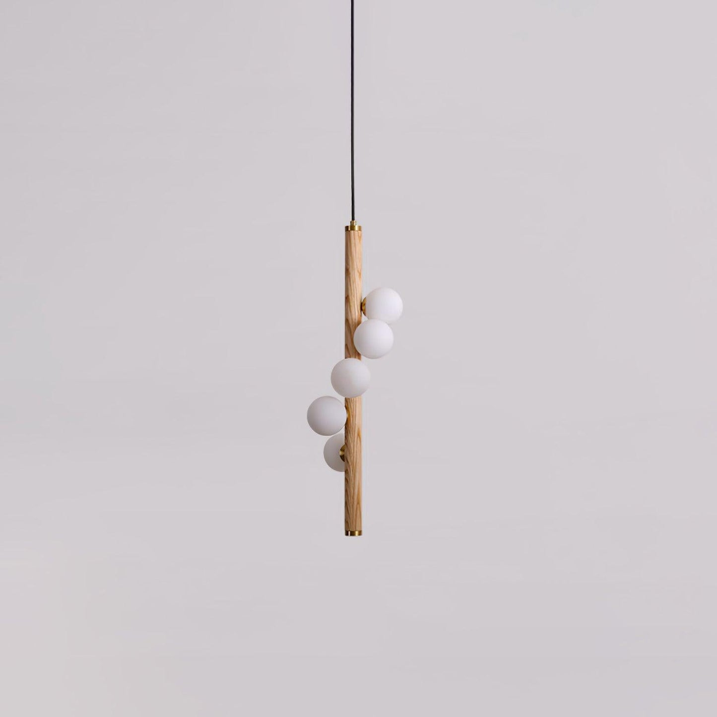 Vertical Orb Timber Droplight Pendant Lamp