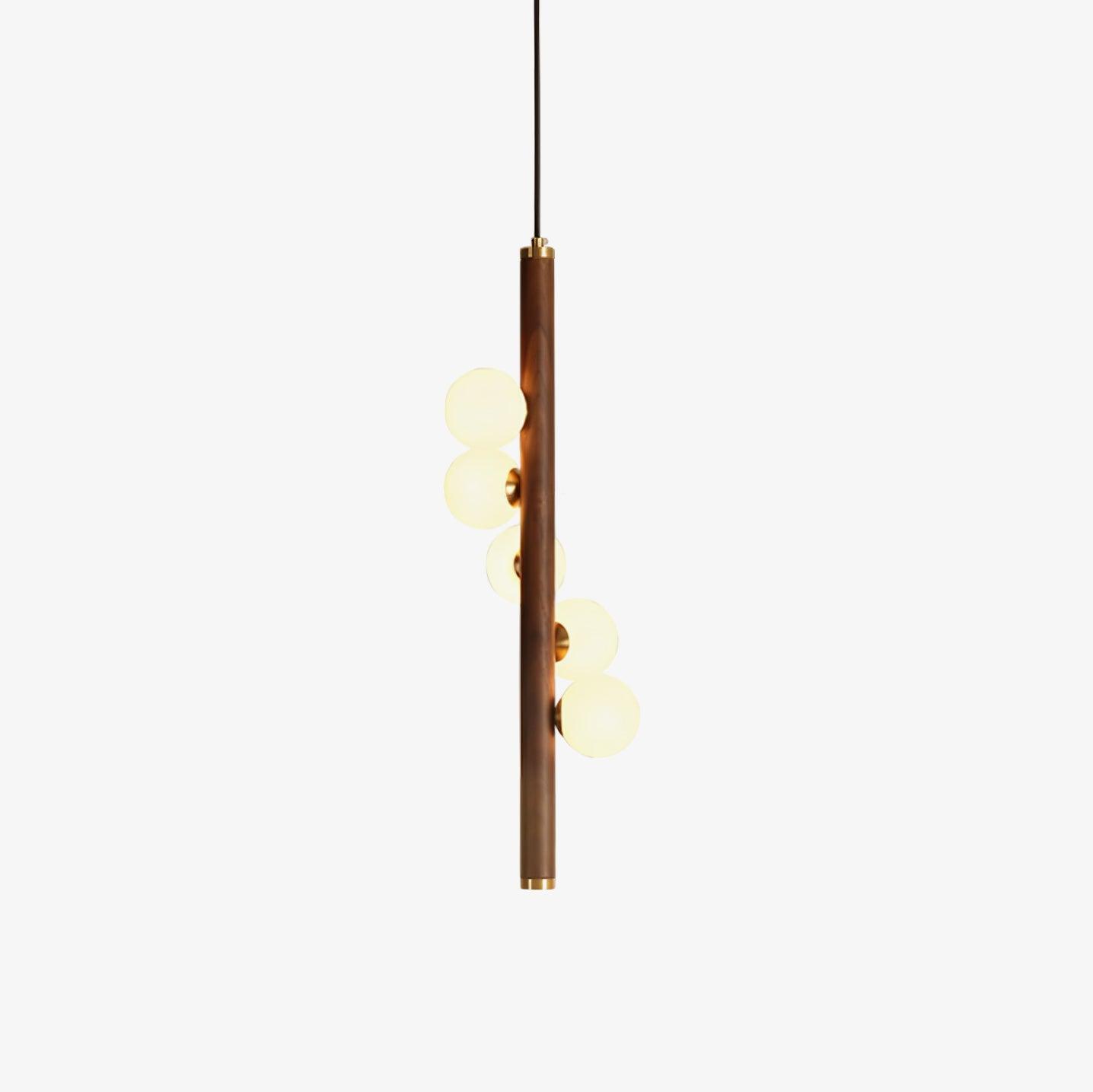 Vertical Orb Timber Droplight Pendant Lamp