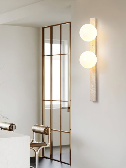Vertical Travertine Wall Sconce