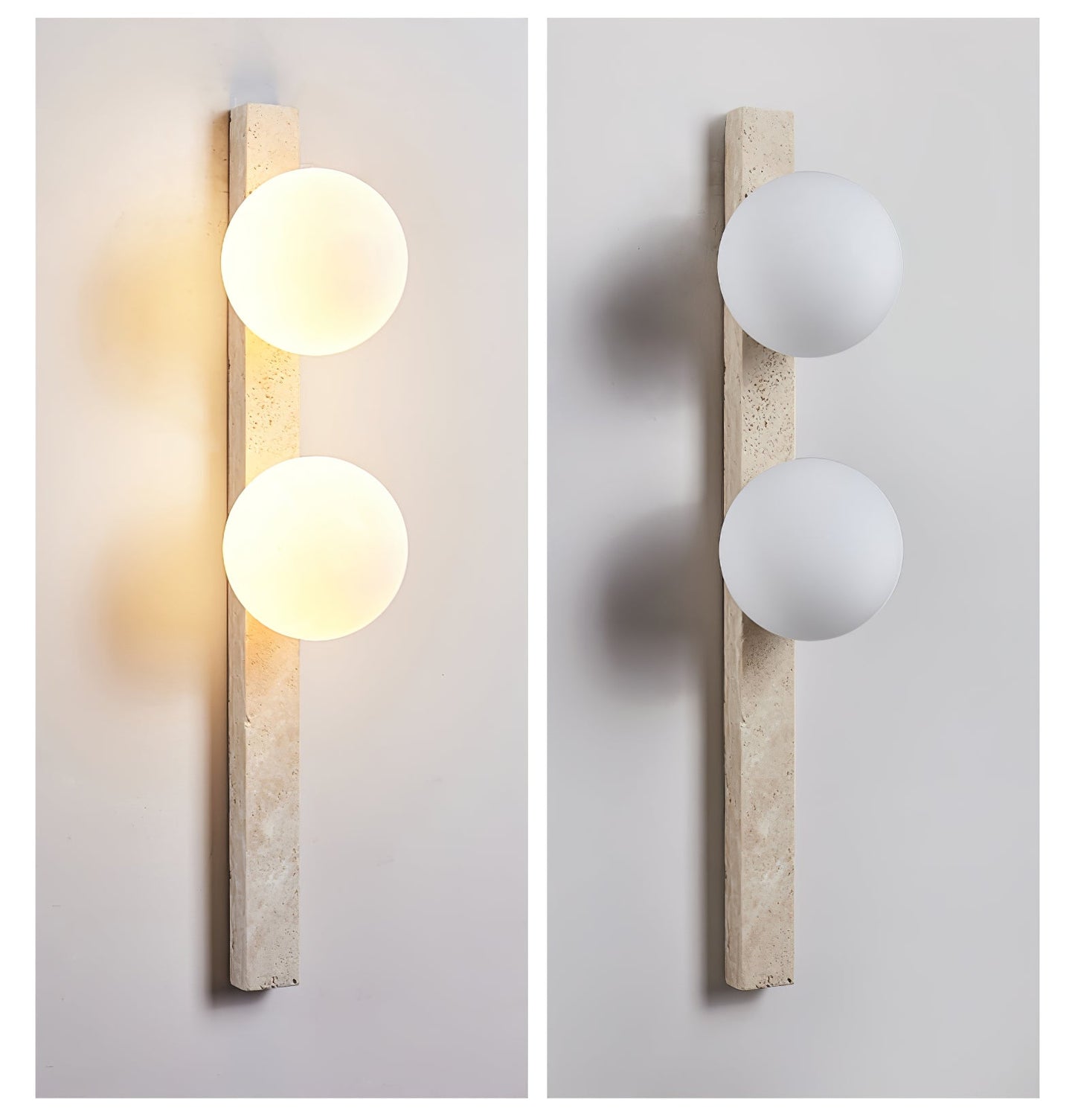 Vertical Travertine Wall Sconce