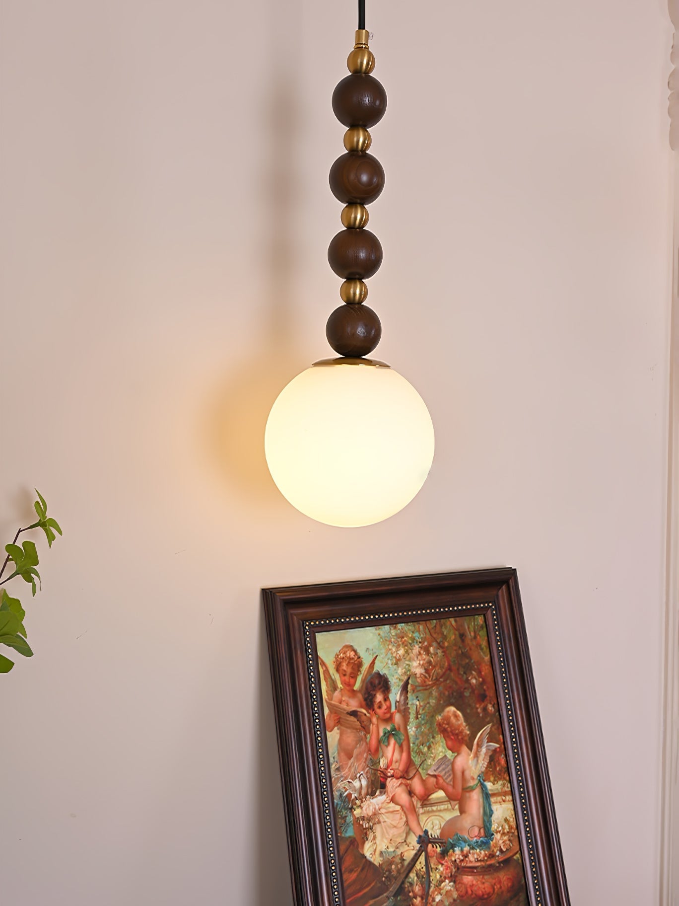 Vertical Walnut Balls Houselight Pendant Lamp