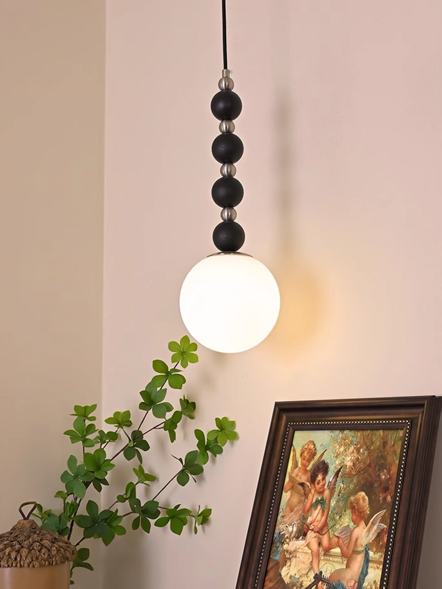 Vertical Walnut Balls Houselight Pendant Lamp