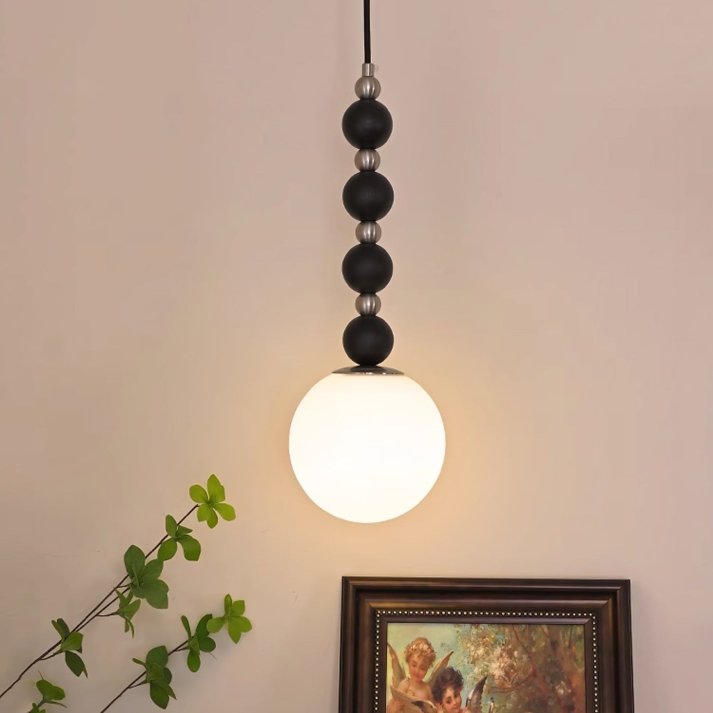 Vertical Walnut Balls Houselight Pendant Lamp