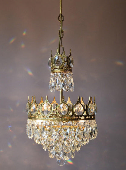 Vintage Crystal Crown Chandelier