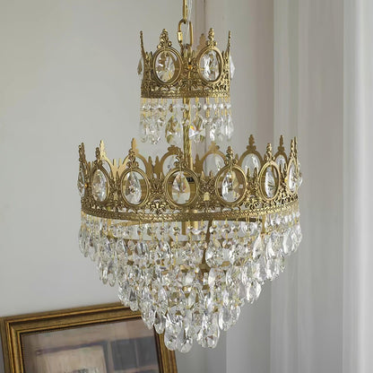 Vintage Crystal Crown Chandelier