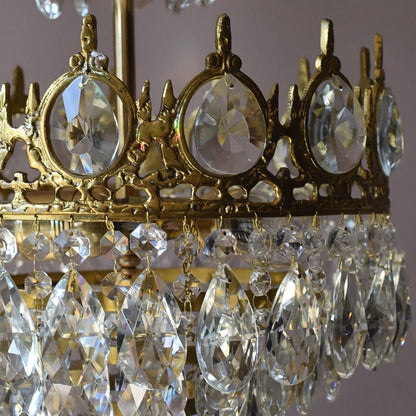 Vintage Crystal Crown Chandelier