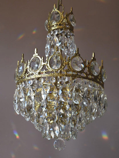 Vintage Crystal Crown Chandelier