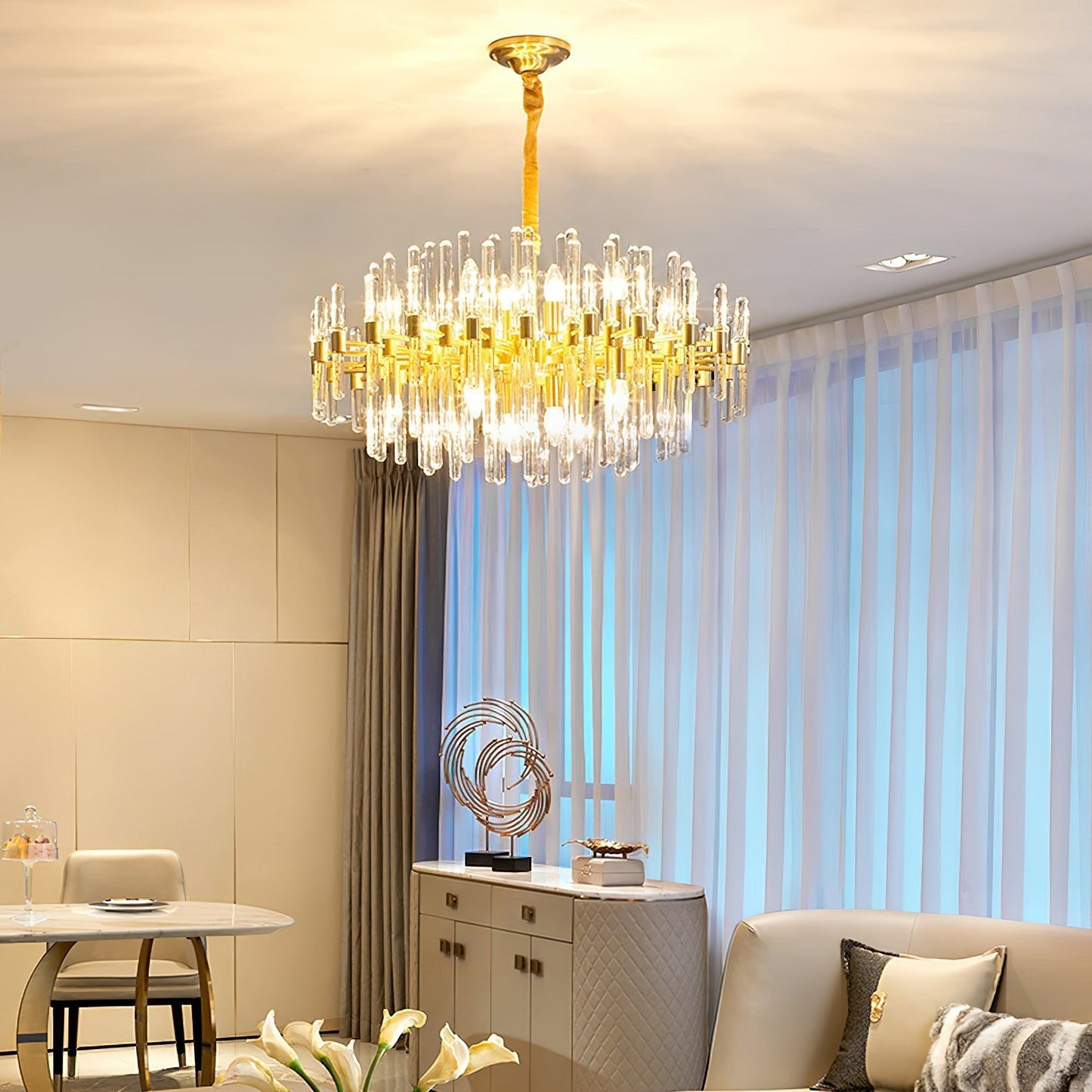 Vintage Antique Brass Electrolier Chandelier