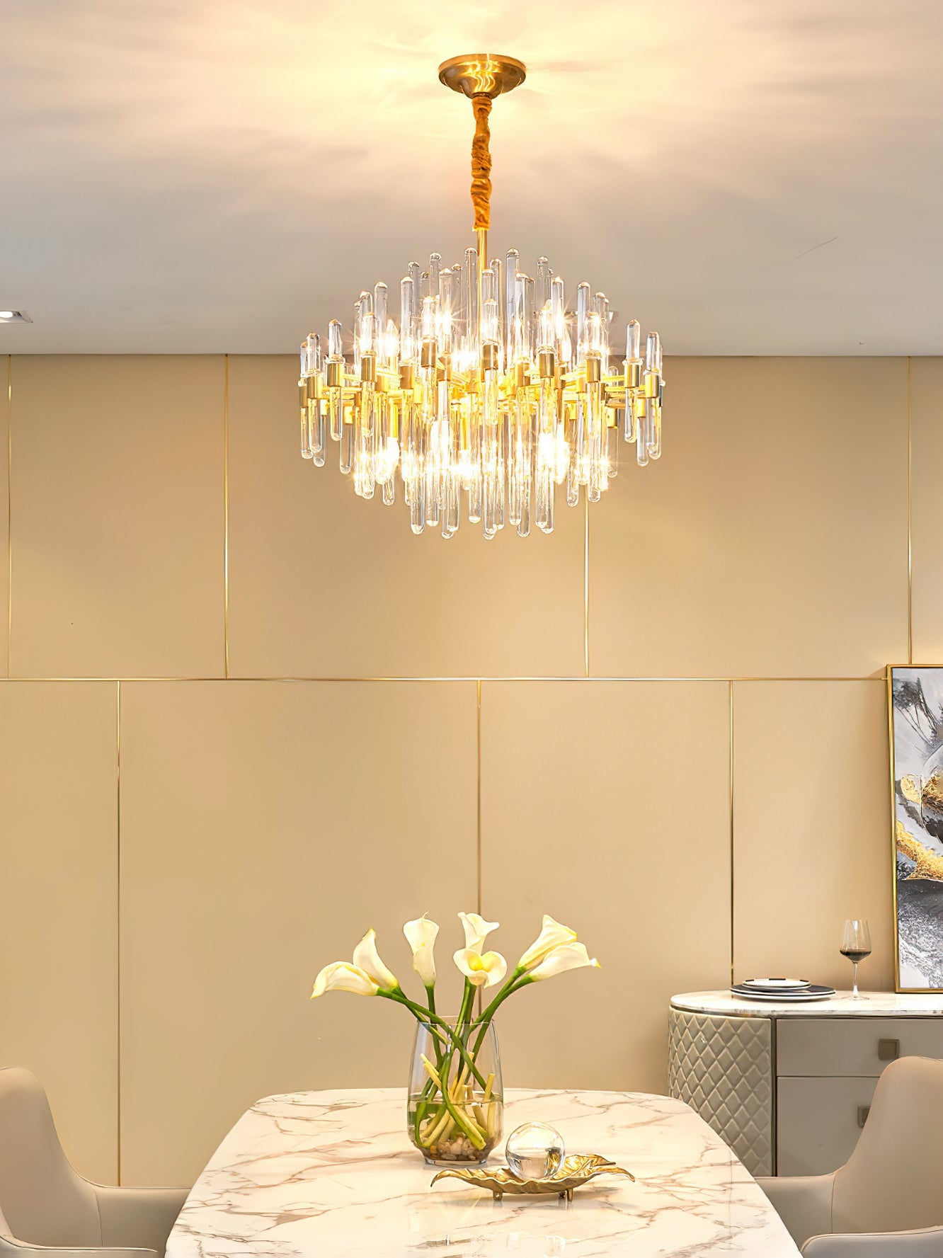 Vintage Antique Brass Electrolier Chandelier