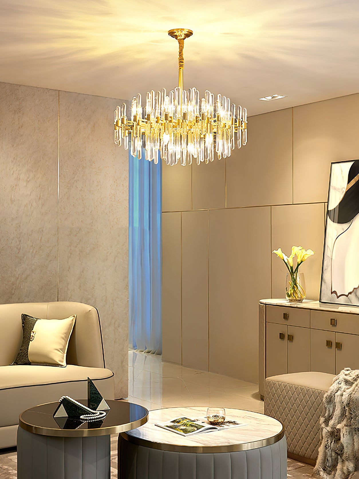 Vintage Antique Brass Electrolier Chandelier