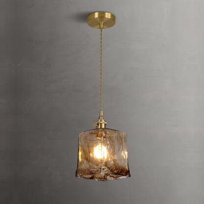 Vintage Brown Glass Ceiling light fitting Pendant Light