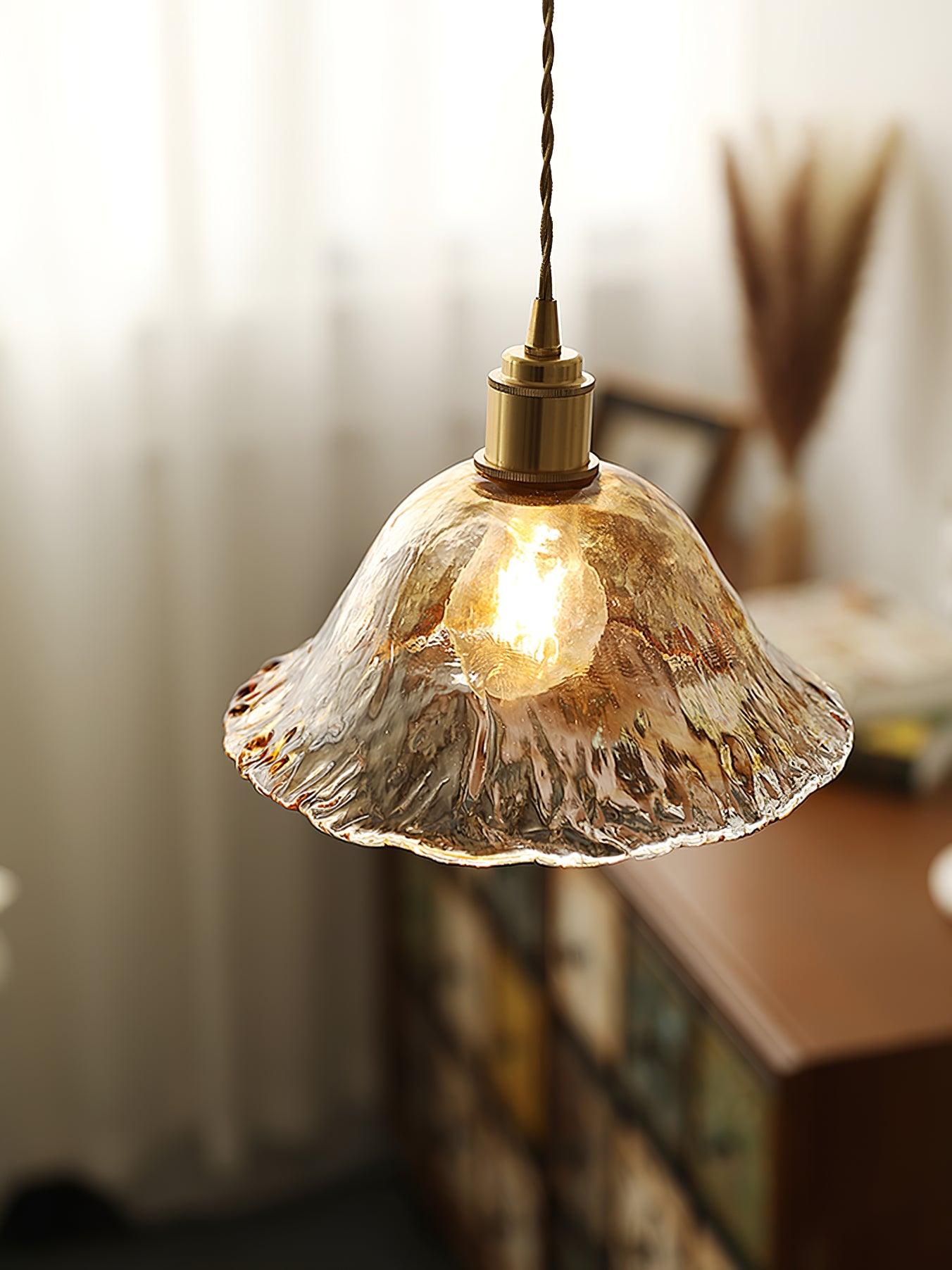 Vintage Brown Glass Ceiling light fitting Pendant Light