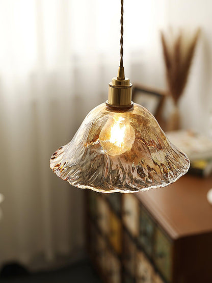 Vintage Brown Glass Ceiling light fitting Pendant Light