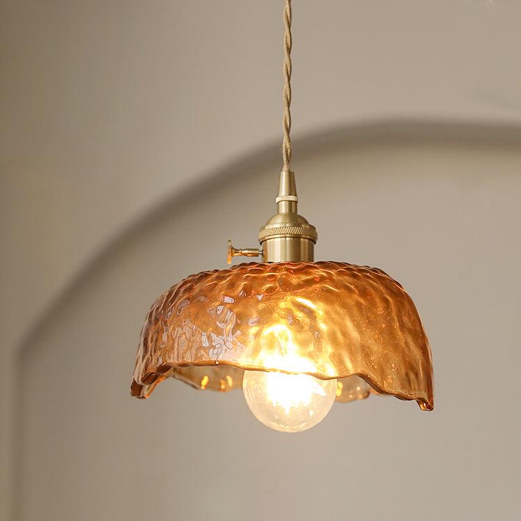 Vintage Brown Glass Ceiling light fitting Pendant Light