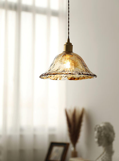 Vintage Brown Glass Ceiling light fitting Pendant Light