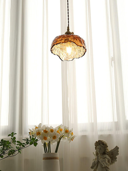 Vintage Brown Glass Ceiling light fitting Pendant Light