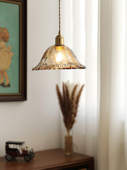 Vintage Brown Glass Ceiling light fitting Pendant Light
