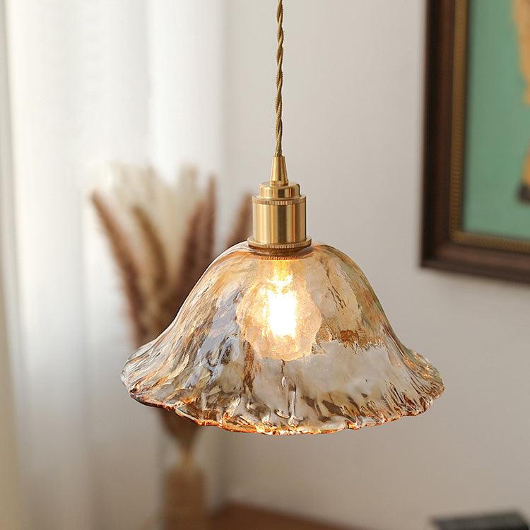 Vintage Brown Glass Ceiling light fitting Pendant Light
