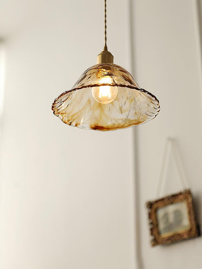 Vintage Brown Glass Ceiling light fitting Pendant Light