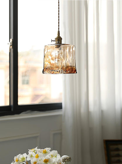 Vintage Brown Glass Ceiling light fitting Pendant Light