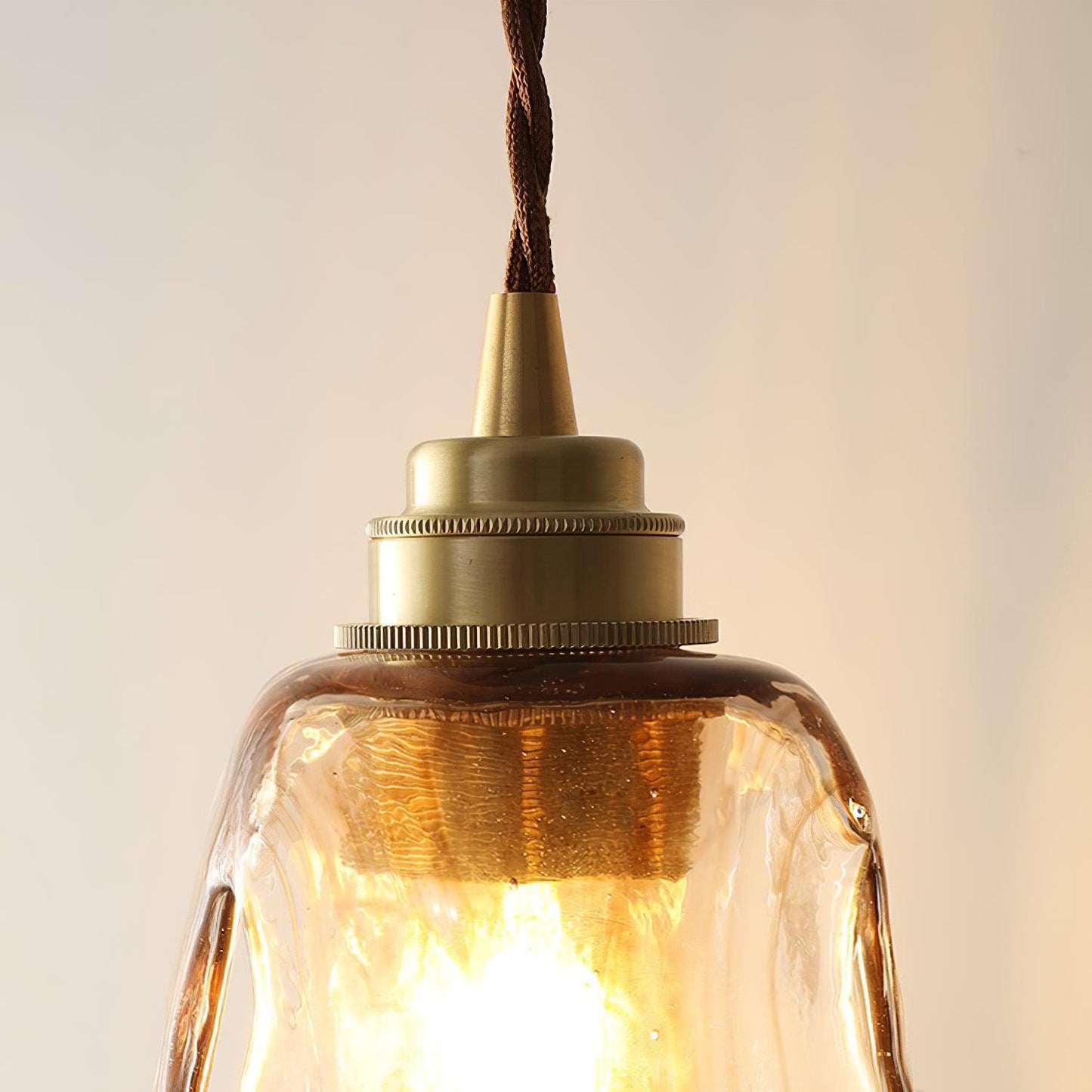 Vintage Brown Glass Ceiling light fitting Pendant Light