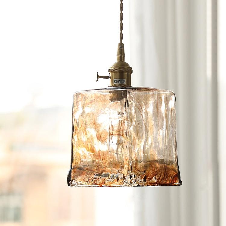 Vintage Brown Glass Ceiling light fitting Pendant Light