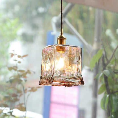 Vintage Brown Glass Ceiling light fitting Pendant Light