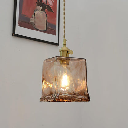Vintage Brown Glass Ceiling light fitting Pendant Light