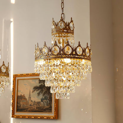 Vintage Crystal Crown Chandelier