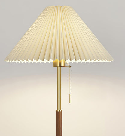 Vintage Pleated Tall Lamp Floor Lamp