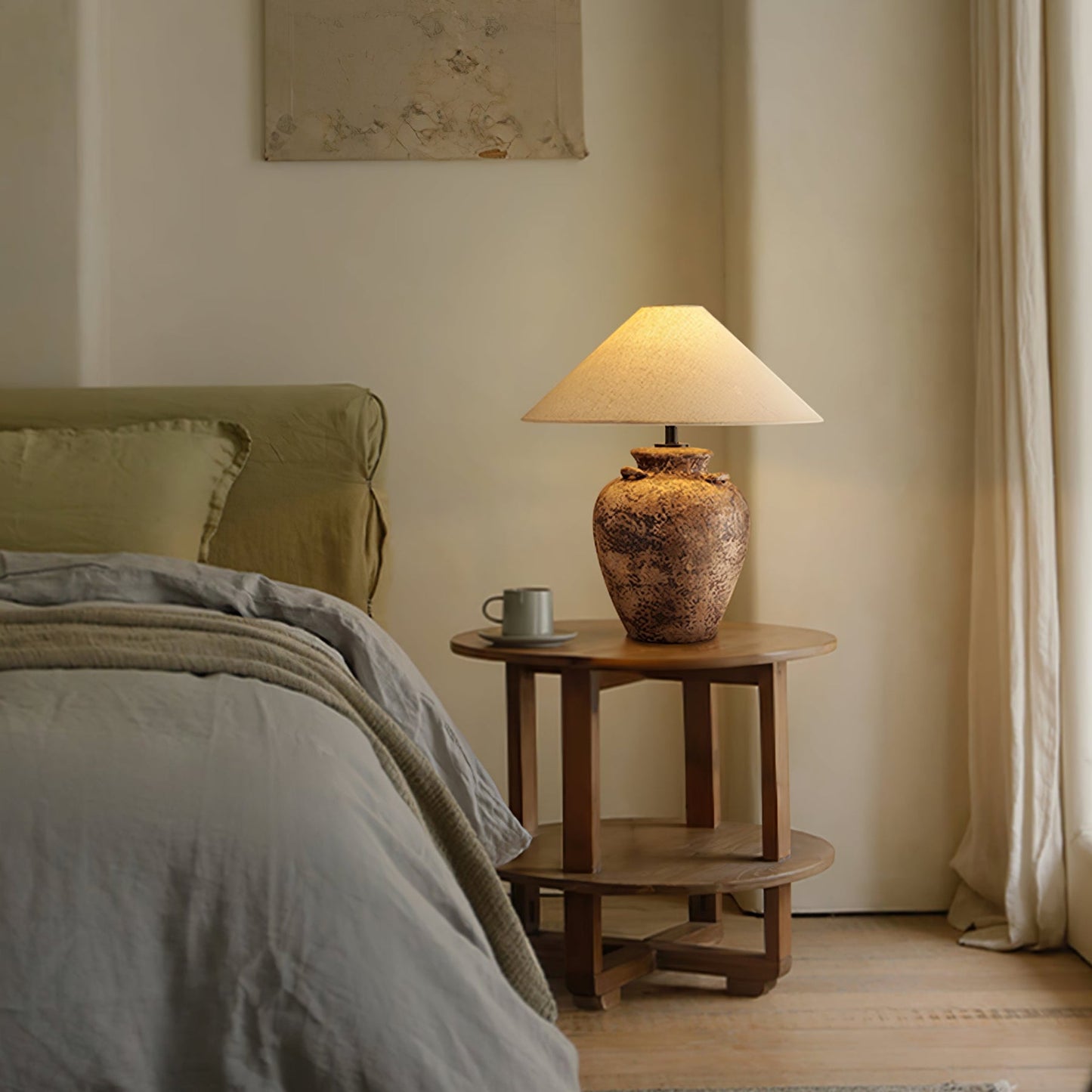 Vintage Terracotta Vase Table Lamp