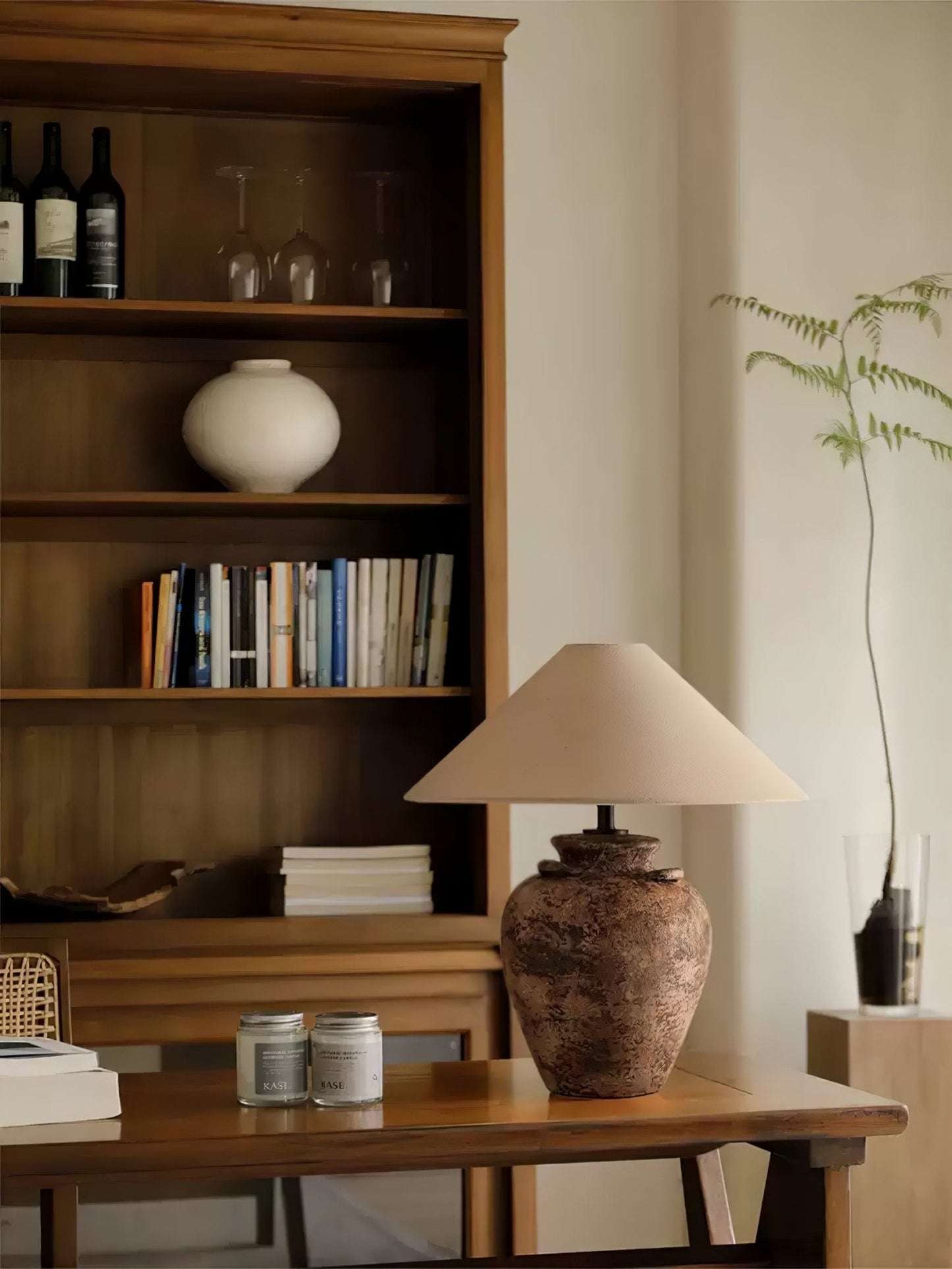 Vintage Terracotta Vase Table Lamp