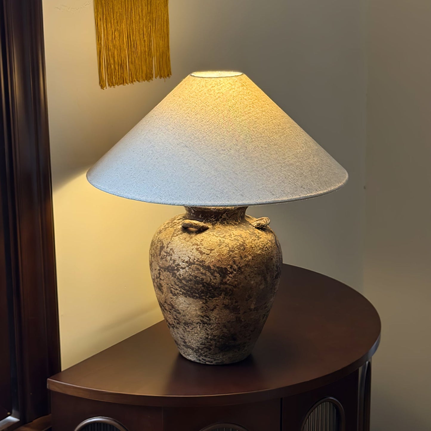 Vintage Terracotta Vase Table Lamp