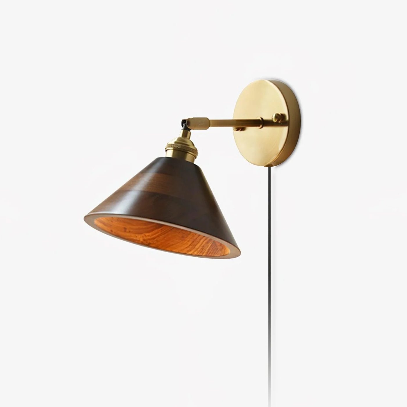 Vintage Wood Plug-in Sconce Wall Lamp