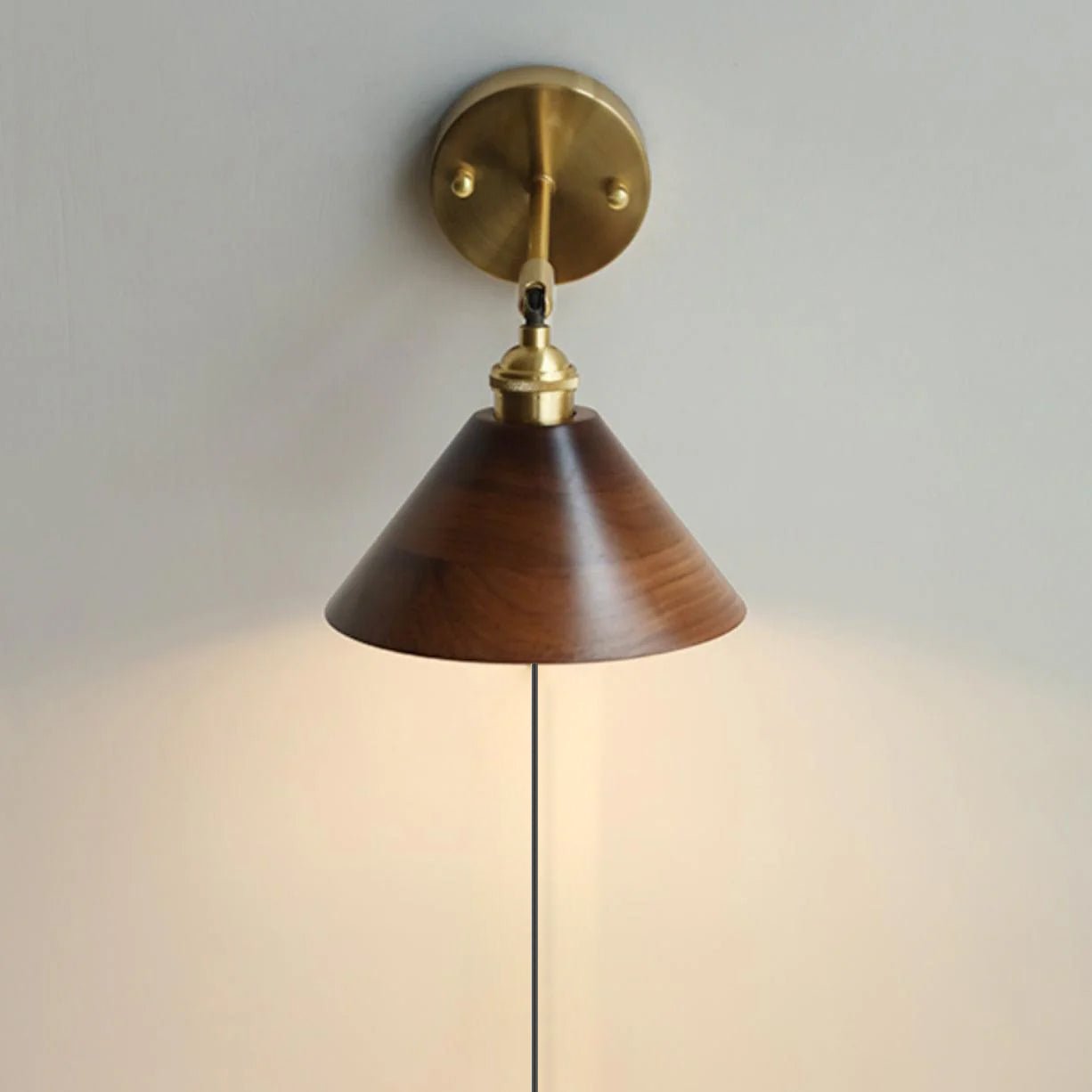 Vintage Wood Plug-in Sconce Wall Lamp