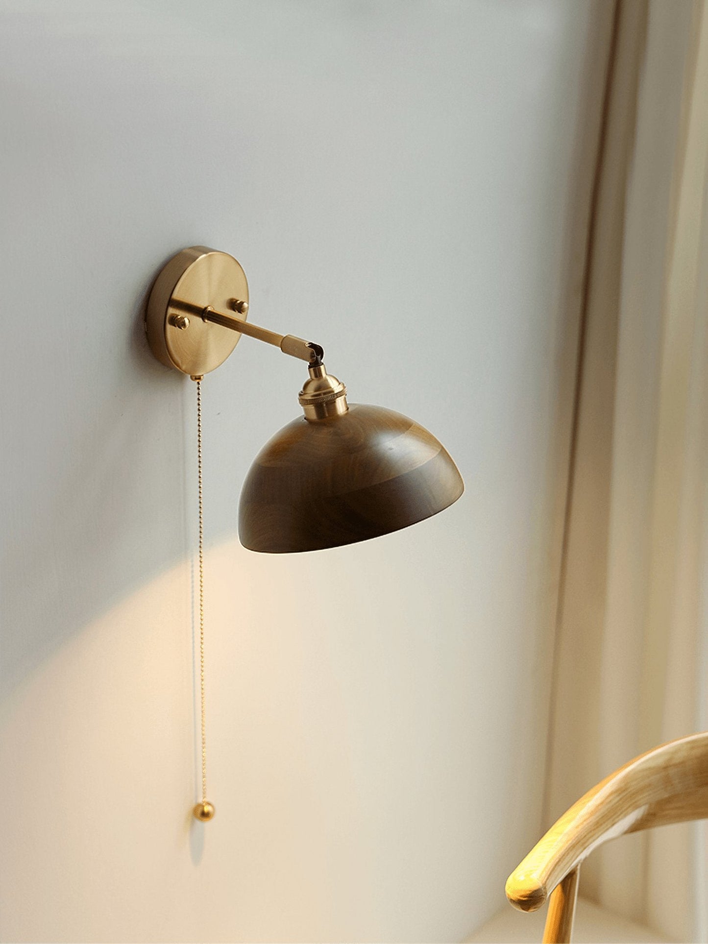 Vintage Wood Plug-in Sconce Wall Lamp