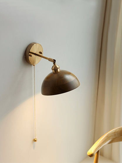 Vintage Wood Plug-in Sconce Wall Lamp