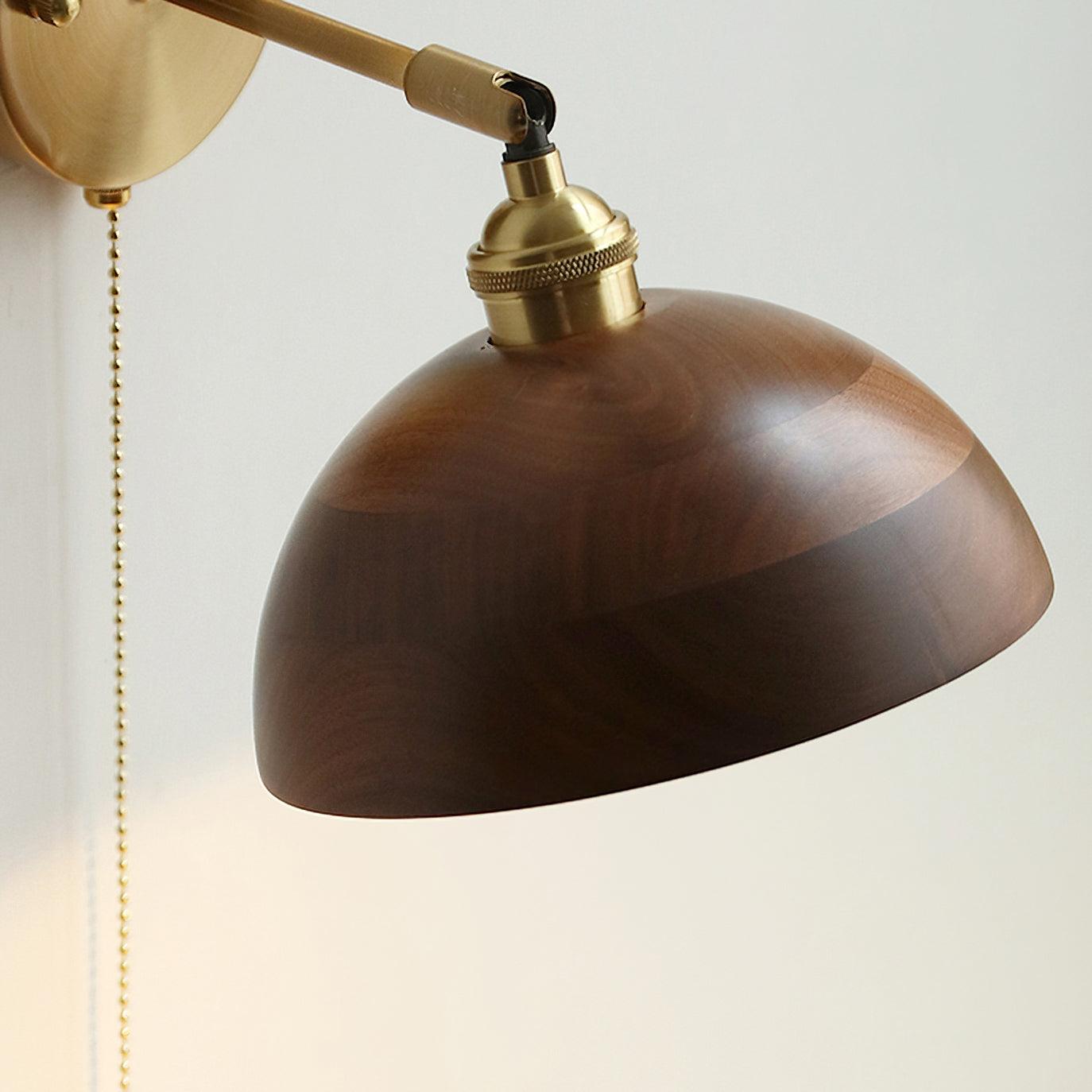 Vintage Wood Plug-in Sconce Wall Lamp