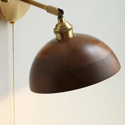 Vintage Wood Plug-in Sconce Wall Lamp
