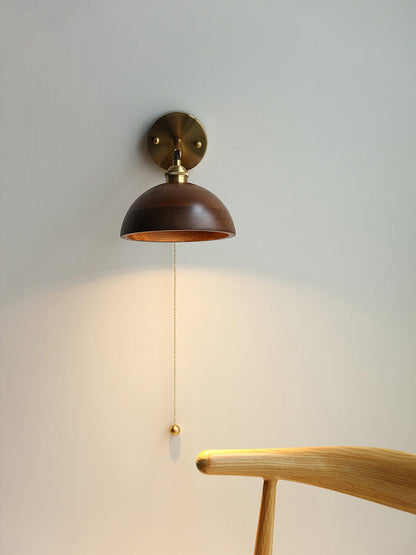 Vintage Wood Plug-in Sconce Wall Lamp