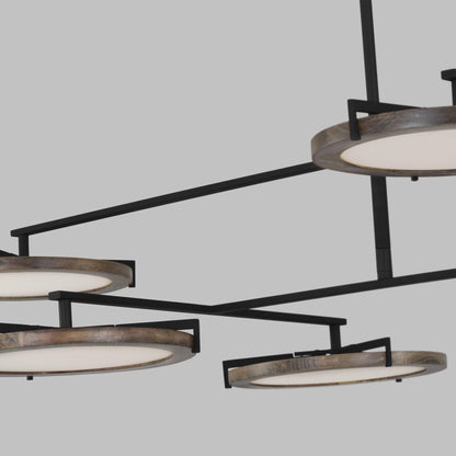 Visual Comfort Modern Collection Clodagh Shuffle 49 Inch 6 Light Led Chandelier Cp783923